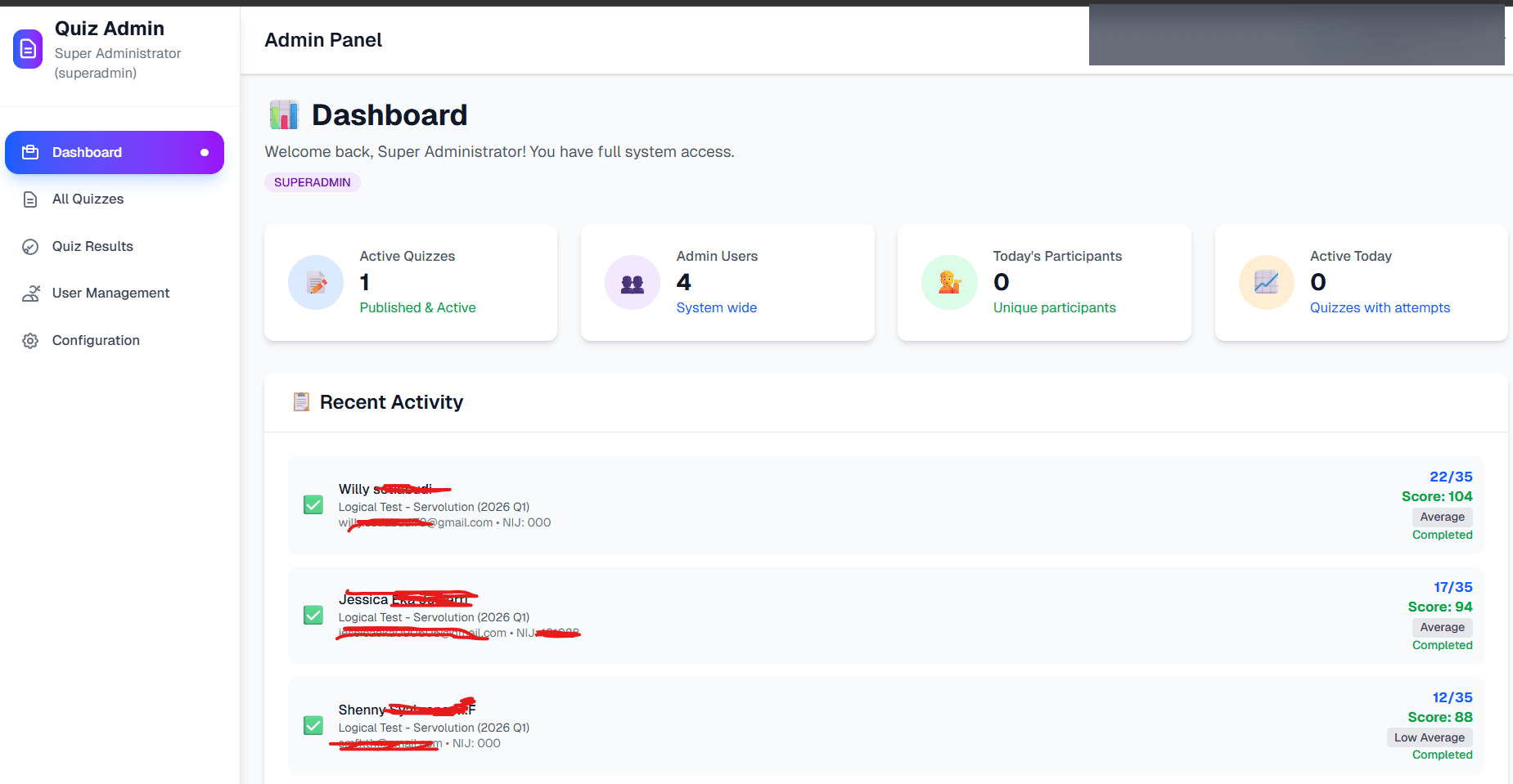 Quiz Management App • Community Edition